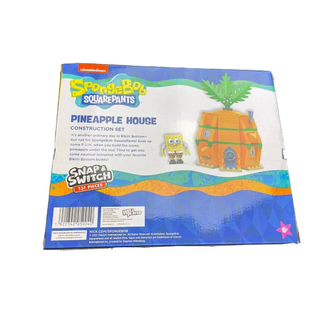 NEW~Nickelodeon ~SPONGEBOB~ Pineapple House Construction Set 131 PCS 6+